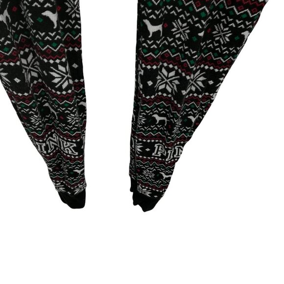 Victoria Secret PINK Thermal Union Suit Pajamas Size M Snowflake Waffle Knit - Picture 5 of 14